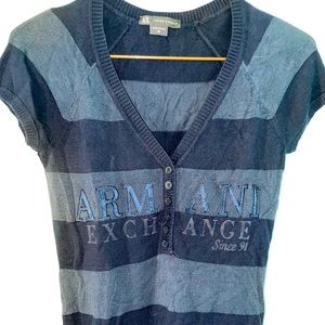 Thin short sleeve sweater with A/X logo